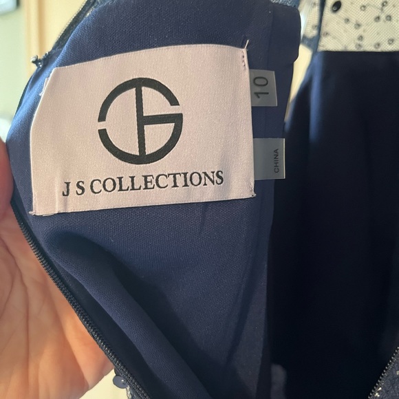 JS Collections Navy Sequin Midi Dress - Picture 12 of 12